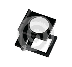 Vector magnifying glass or loupe for print quality control