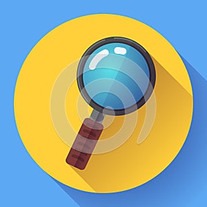 Vector Magnifying Glass Search Icon. Flat design style.