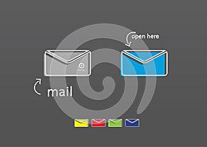 Vector mail symbol in modern design. Creative, editable and sizable.