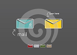 Vector mail symbol in modern design. Creative, editable and sizable.