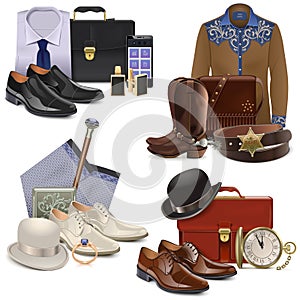 Vector Male Fashion Accessories Set 2