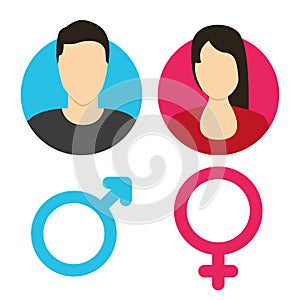 Vector male and female icon set