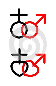 Vector male and female symbols