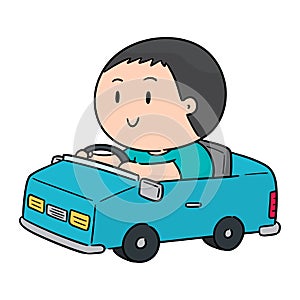 Vector of man driving car