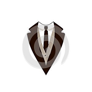 Vector Man Jacket, Official Clothes, Black Tie Event, Icon.