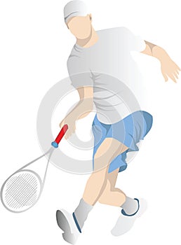 Vector Man Playing Tennis