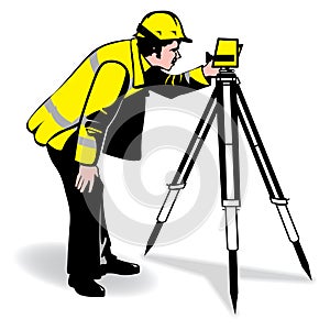 Vector man surveying