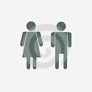 Vector man and woman icons. Toilet sign, restroom icon. Minimal style, pictogram.