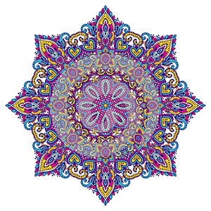 Vector mandala pattern of henna floral elements