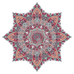 Vector mandala pattern of henna floral elements