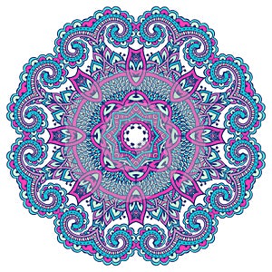 Vector mandala pattern of henna floral elements