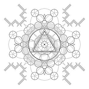 Vector mandala sacred geometry illustration