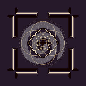 Vector mandala sacred geometry illustration