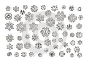 Vector mandalas. Ornament round set