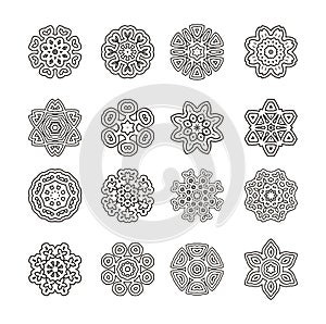 Vector mandalas. Ornament round set