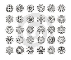 Vector mandalas. Ornament round set