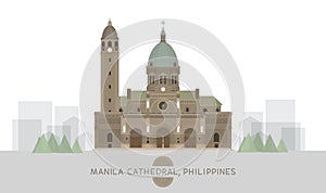 Vector of Manila Cathedral, Manila, Philippines