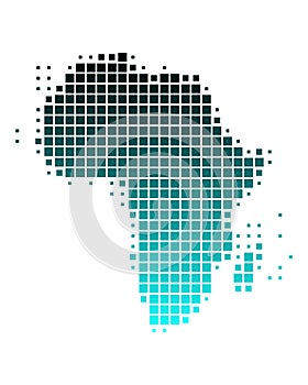 Vector map of Africa in squares