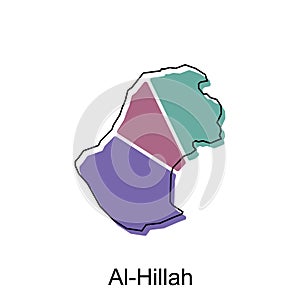 vector map of Al Hillah colorful modern outline, High detailed vector illustration vector Design Template, suitable for your photo
