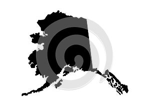 Alaska State Map Vector silhouette photo