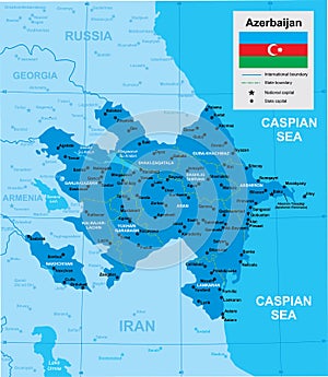 Vector map of Azerbaijan