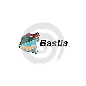 Vector Map of the Bastia. Borders of for your infographic. Vector illustration design template