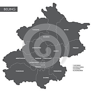 Vector map Beijing district