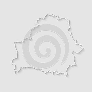 Vector map Belarus, abstract inner shadow