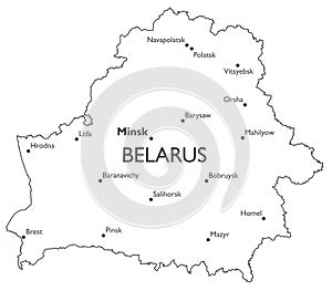 Vector map of Belarus photo