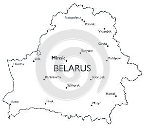 Vector map of Belarus