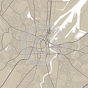 Vector map of Belfast, Northern Ireland, UK, State of Northern Ireland, UK. Street map art poster illustration