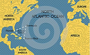 Vector map of the Bermuda Triangle.