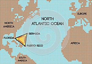 Vector map of the Bermuda Triangle.