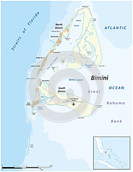 Vector map of Bimini Island, The Bahamas