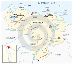 Vector map of the Bolivarian Republic of Venezuela