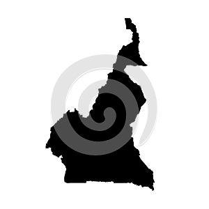 Vector map Cameroon. Isolated vector Illustration. Black on White background.