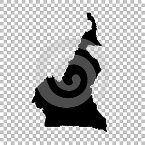 Vector map Cameroon. Isolated vector Illustration. Black on White background.