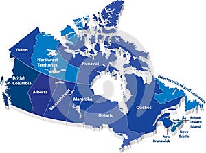 Vector map of Canada