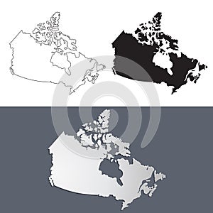 Vector map Canada in paper cut style. Outline Canada map. Isolated vector Illustration.