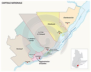 Vector map of the Capitale Nationale Quebec administrative region, Canada photo