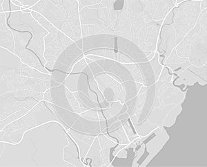 Vector map of Cardiff, Wales, Cymru. Street map art poster illustration