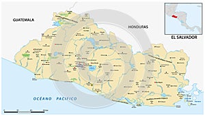 Vector map of the Central American state of El Salvador photo