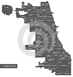 Vector map Chicago district