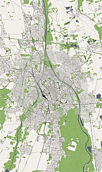 map of the city of Augsburg, Germany