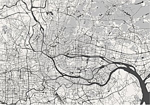 Map of the city of Guangzhou, China photo