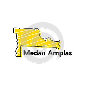 vector map City of Medan Amplas, element graphic illustration template design