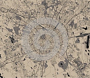 Map of the city of Milan, capital of Lombardy, Italy photo