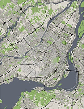 Map of the city of Montreal , Canada photo