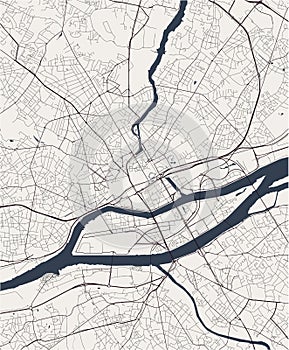 Map of the city of Nantes, France photo