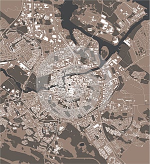 map of the city of Norrkoping, Sweden